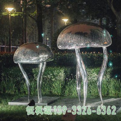 不锈钢水母小区雕塑