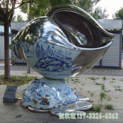 不锈钢海螺小区雕塑