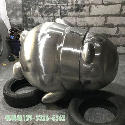 企鹅校园不锈钢抽象雕塑