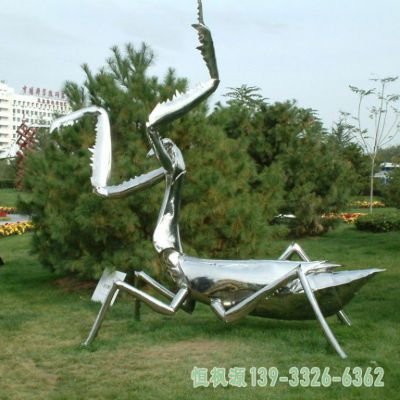 螳螂广场不锈钢抽象雕塑