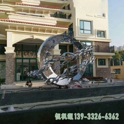 鲤鱼跃龙门不锈钢小区雕塑