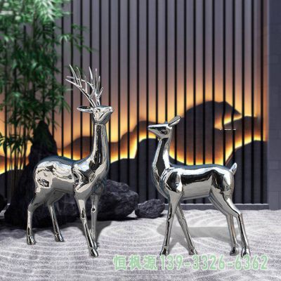 企业抽象鹿不锈钢雕塑