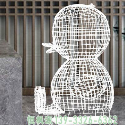 企业镂空鸭子不锈钢雕塑