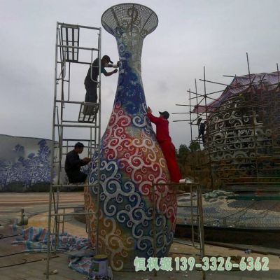 不锈钢花瓶校园艺术雕塑