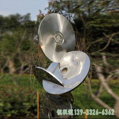 光盘校园不锈钢景观雕塑