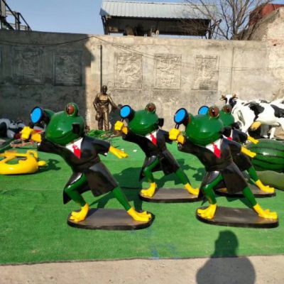 青蛙都市不锈钢动物雕塑