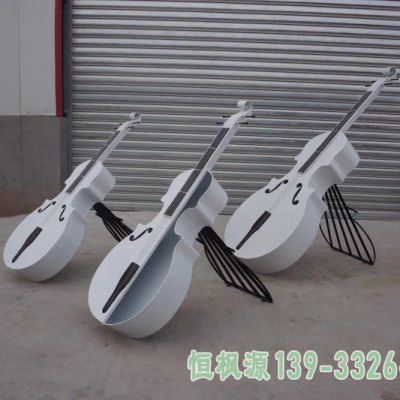 不锈钢小提琴园林雕塑