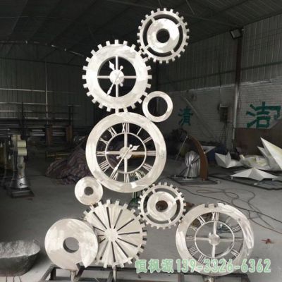 小区齿轮不锈钢景观雕塑