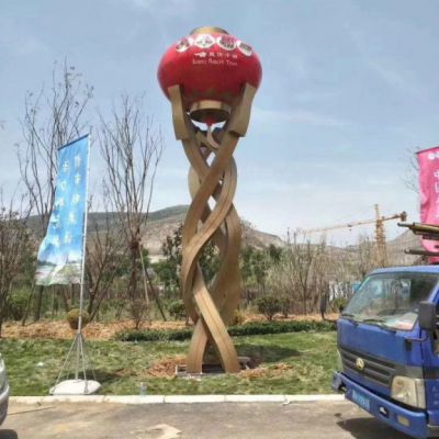 不锈钢灯笼校园雕塑