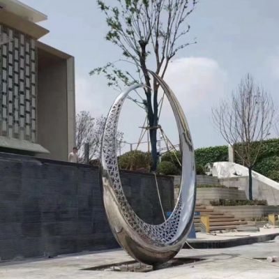 不锈钢月亮学校景观雕塑