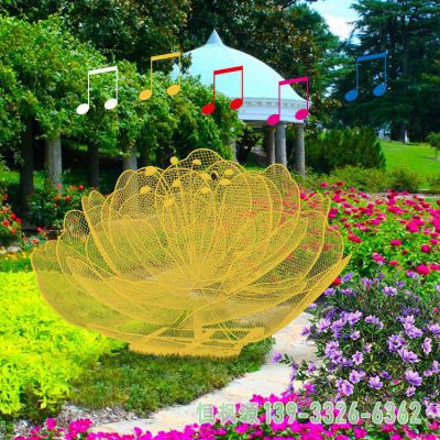 花朵镂空不锈钢户外雕塑