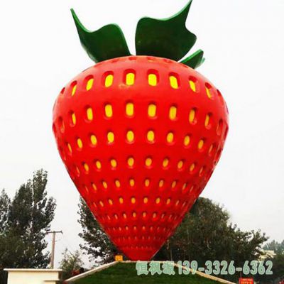 草莓广场不锈钢景观雕塑