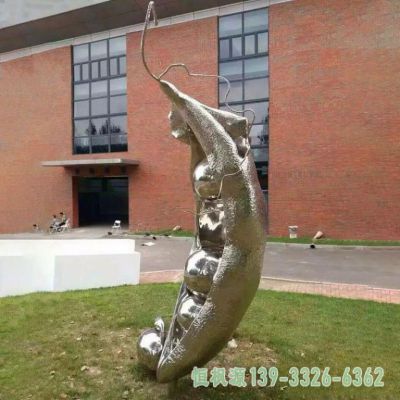 校园豆角不锈钢雕塑