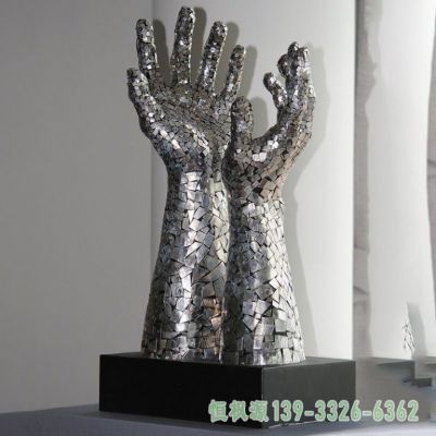 城市手掌不锈钢雕塑