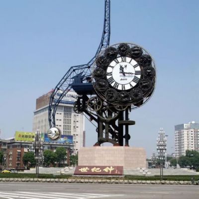 钟表城市不锈钢雕塑