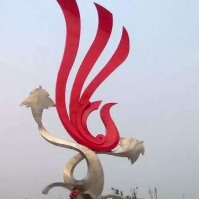 凤凰不锈钢校园雕塑