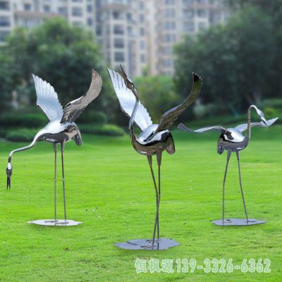 仙鹤小区不锈钢动物雕塑