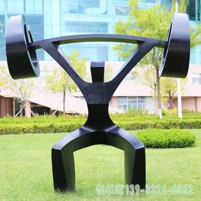 举重企业不锈钢雕塑