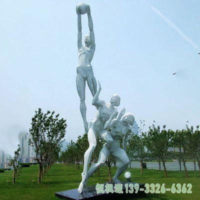 篮球校园不锈钢人物雕塑