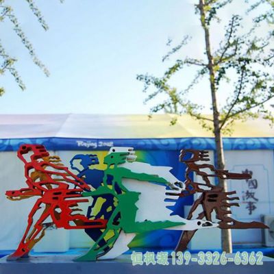 跑步人物不锈钢户外雕塑