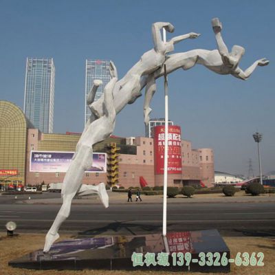 跳高人物不锈钢小区雕塑