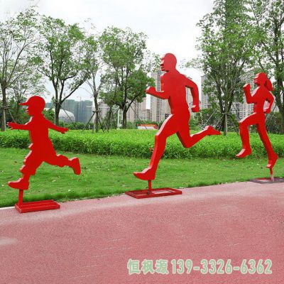 跑步人物户外不锈钢雕塑
