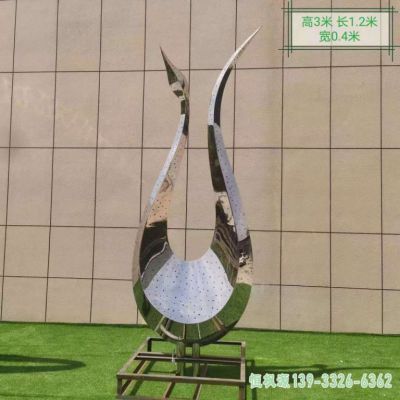 小区天鹅不锈钢动物雕塑