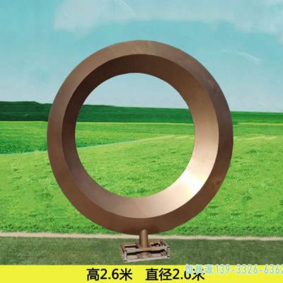 镜面圆环校园不锈钢雕塑