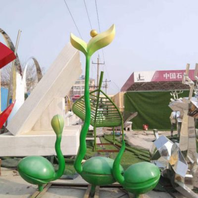 萌芽园林不锈钢艺术雕塑