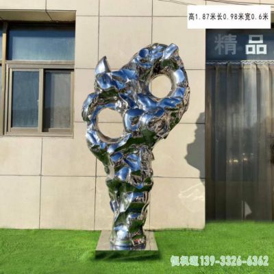 园林太湖石不锈钢艺术雕塑