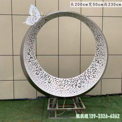 镜面圆环小区不锈钢艺术雕塑