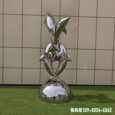 海豚小区不锈钢雕塑