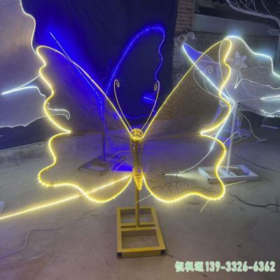 发光蝴蝶园林不锈钢雕塑