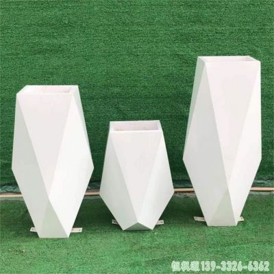 几何花盆城市不锈钢雕塑