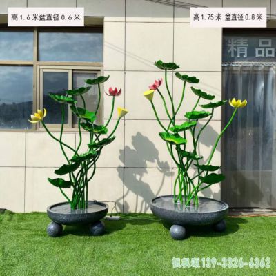 广场荷花不锈钢艺术雕塑