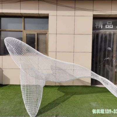 镂空鲸鱼不锈钢城市雕塑