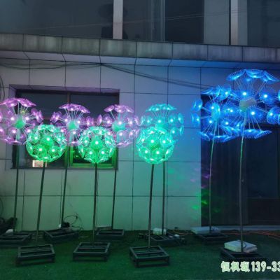 发光蒲公英不锈钢户外雕塑