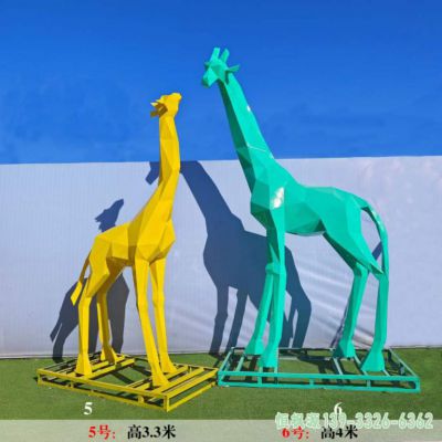 长颈鹿公园不锈钢雕塑