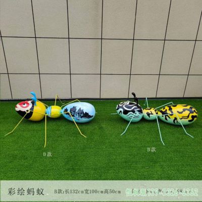 彩绘蚂蚁广场不锈钢雕塑