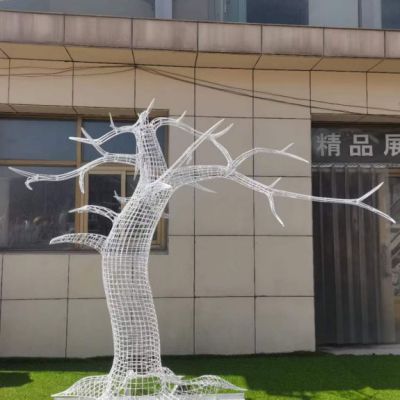 镂空树小区不锈钢雕塑