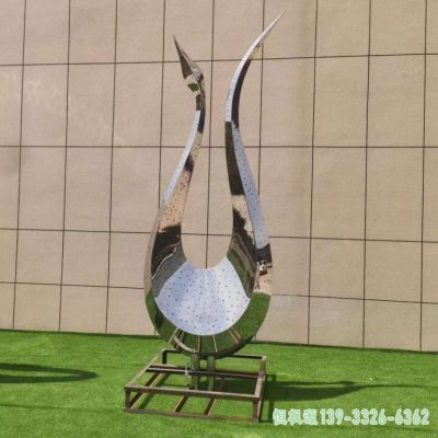 镜面天鹅不锈钢户外雕塑