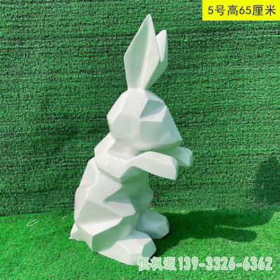 兔子广场不锈钢动物雕塑