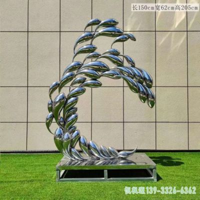 鱼群户外不锈钢艺术雕塑