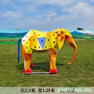 彩绘大象公园不锈钢雕塑