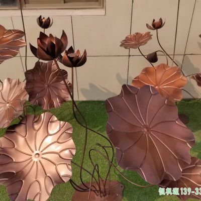 喷漆荷花不锈钢广场雕塑