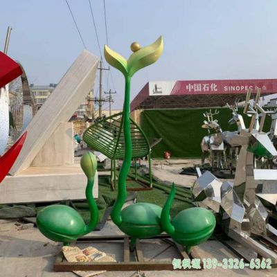 广场萌芽不锈钢景观雕塑