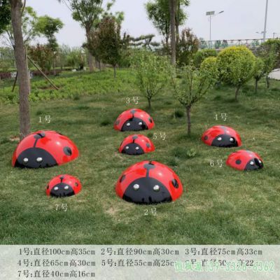户外七星瓢虫不锈钢艺术雕塑 