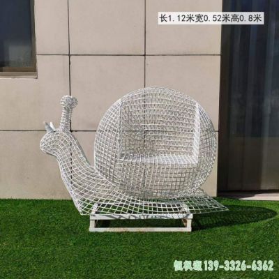 园林蜗牛不锈钢动物雕塑