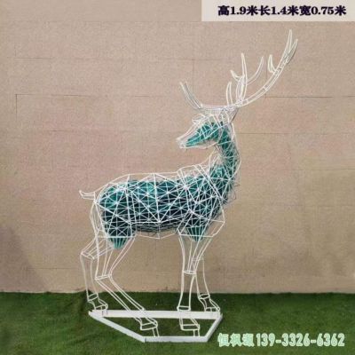 城市镂空鹿不锈钢雕塑