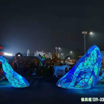 发光海豚园林不锈钢雕塑